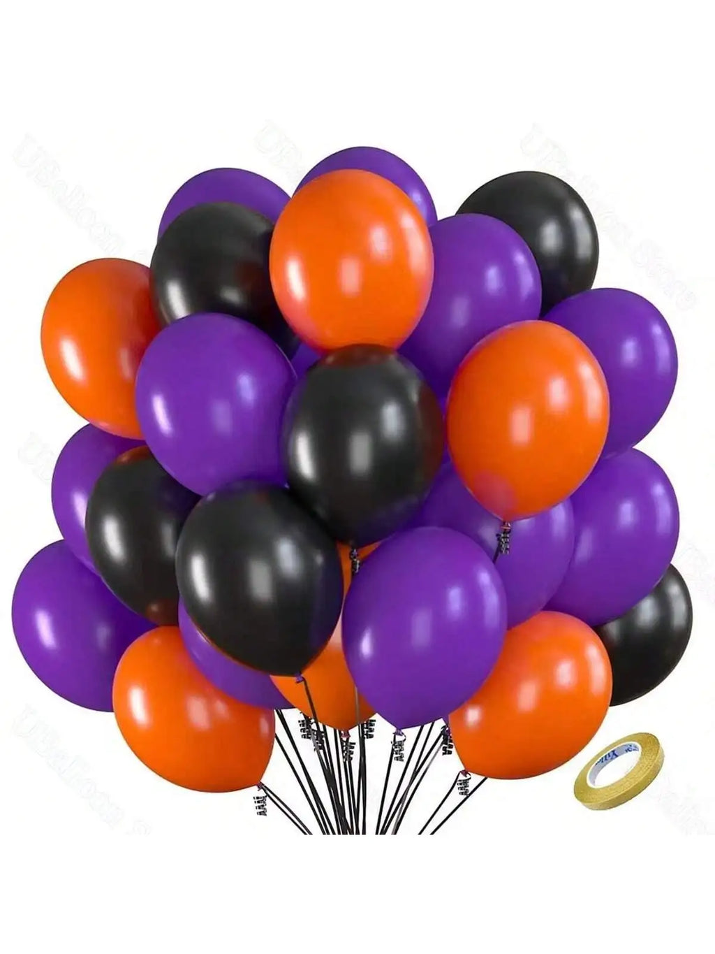 12-inch High-quality Latex Balloon Set, Black, Orange And Purple, Birthday Party Decoration, Halloween And Christmas Decorations