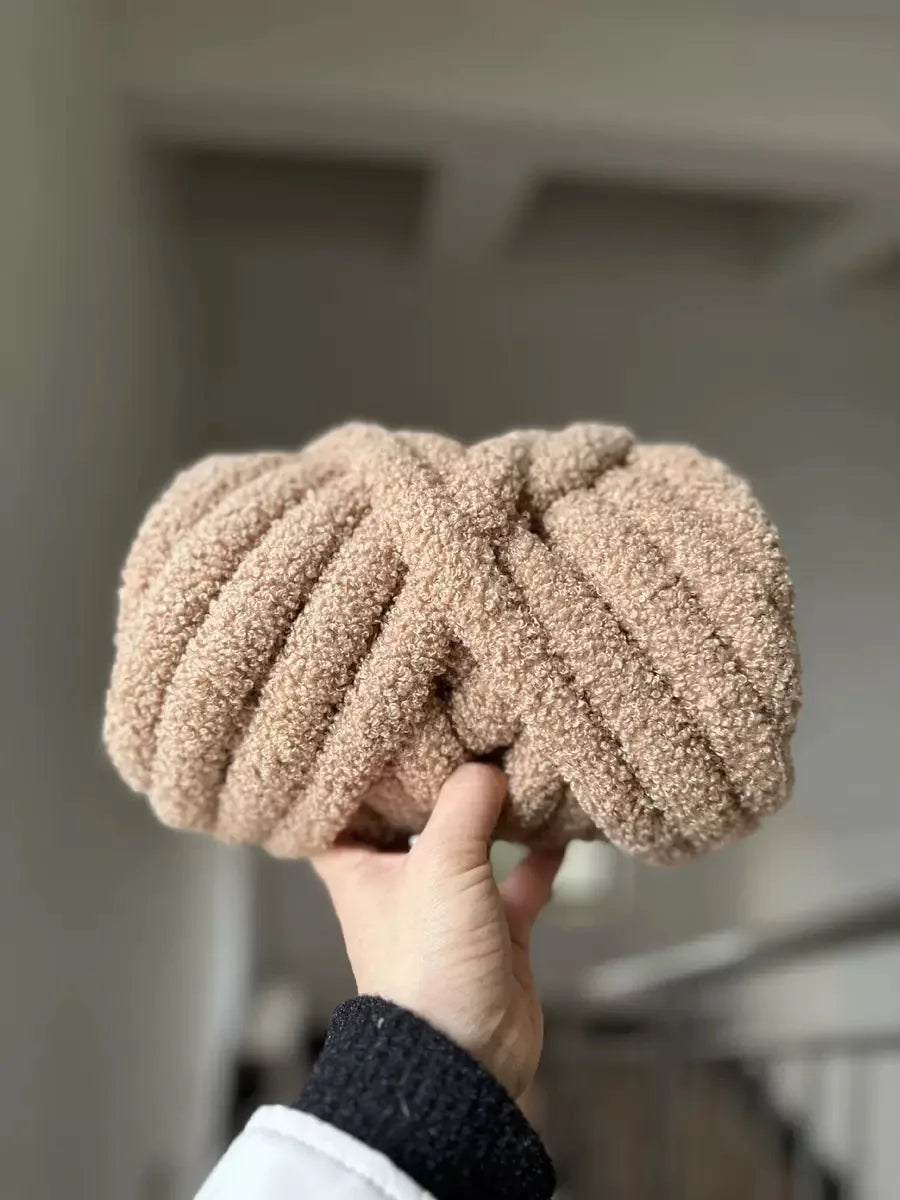 Lamb Wool Thick Wool Hand-woven Thread Teddy Curly Wool Filling Gauze Strip Thick Icelandic Cloth Strip DIY Bag Thread 500g