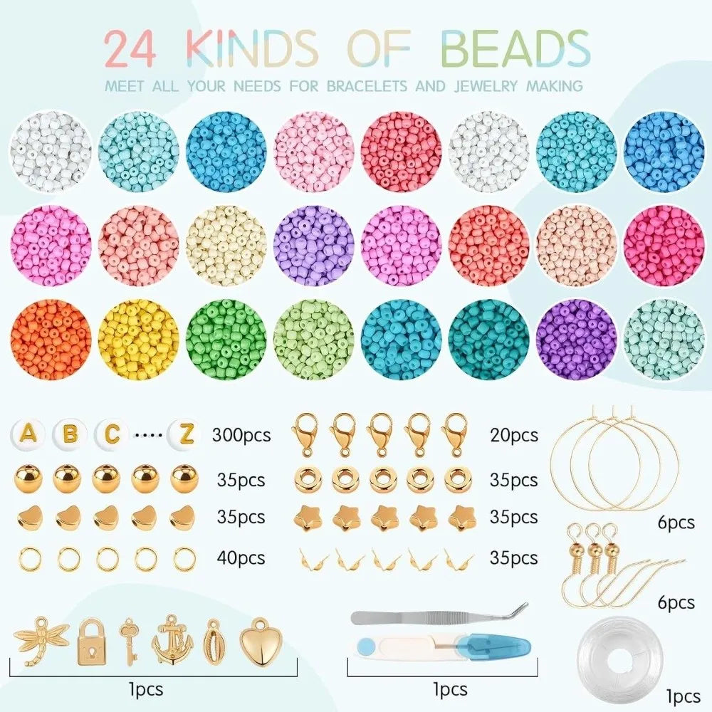 28+2Grid Jewelry Making DIY Bracelet Phone Strap Kit Necklaces Ornament Kids Jewellery Set with Letter Bead Handmade