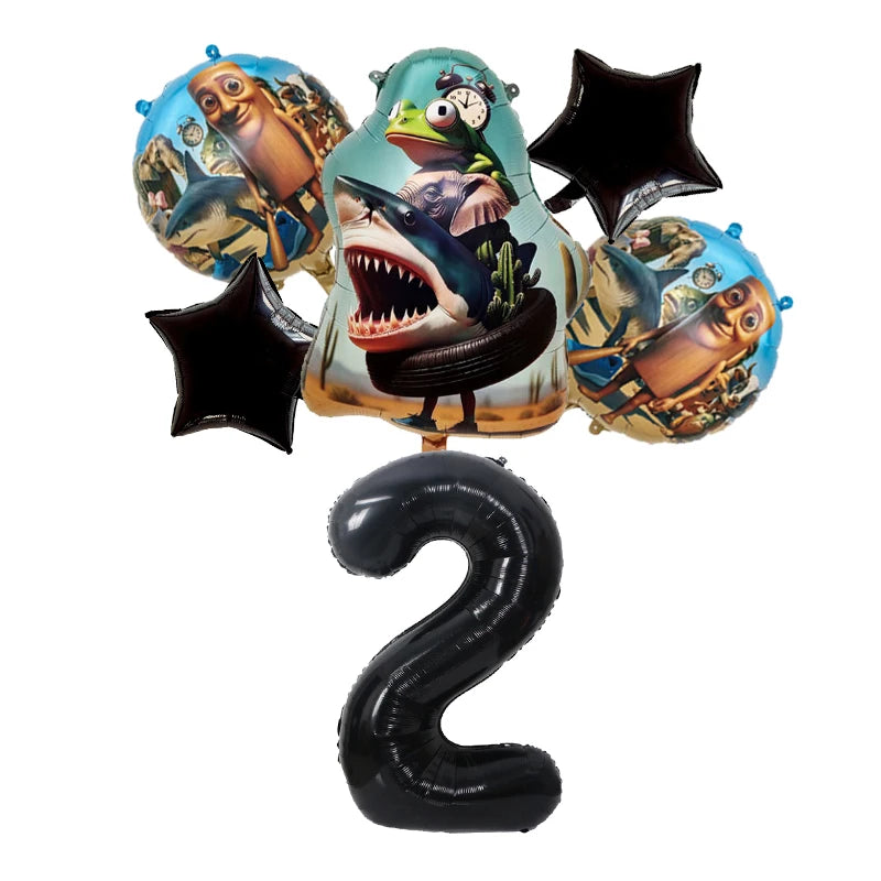 Italian Brainrot Birthday Balloons New Tralalero Tralala Digit 1-10 Ballons Gender Reveal Baby Shower Party Decoration Kids Gift