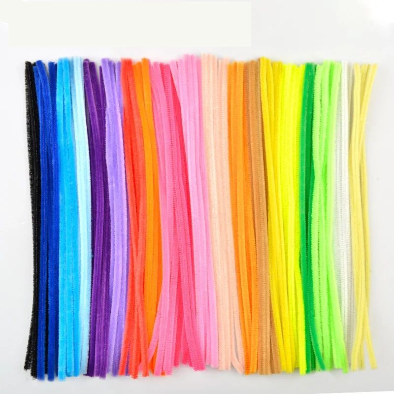 100pcs Chenille Stems Toys DIY Strips Twist Bar Anvil Wire Craft Pipe Creative Hobby Children Plush Stick Chenille Sticks