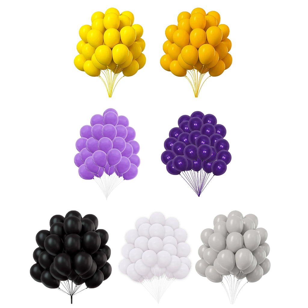 10/20pcs Yellow Purple Black White Grey Latex Balloon Birthday Party Decoration Baby Bath Wedding Anniversary Balloon Decoration
