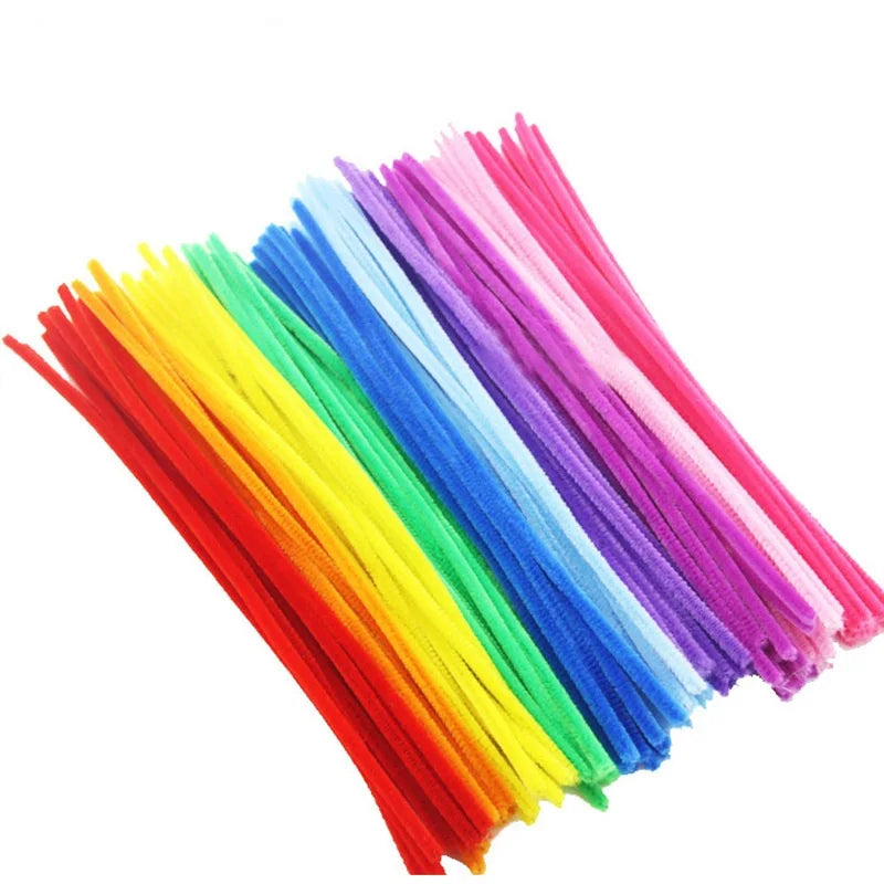 100pcs Chenille Stems Toys DIY Strips Twist Bar Anvil Wire Craft Pipe Creative Hobby Children Plush Stick Chenille Sticks