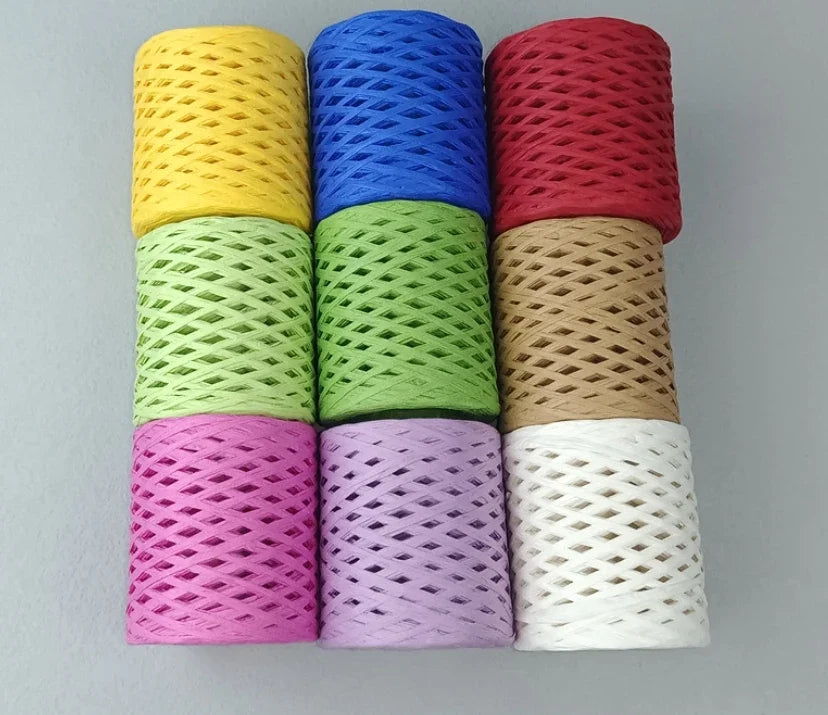 2024 200M Natural Raffia Straw Yarn For Knitting Crocheting Paper Threads DIY Handmade Summer Sunhat Beach Bag Freeshipping