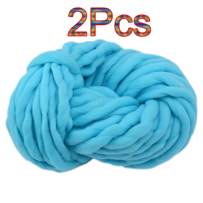 2Pcs 250g Super Chunky Yarn hand knitting Bulky Arm Knitting line Roving Knitted Blanket threads Super Thick Yarn Carpet Hats