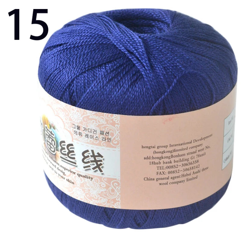 50g /roll 0.8mm Lace Thread Crochet Cotton Yarn Handmade DIY Line Fine Wool for Knitted Woven Sewing Accessories