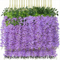 12pcs Wisteria Vine Artificial Flowers Wholesale Trailing Fake String for Home Wedding Party Decor Silk