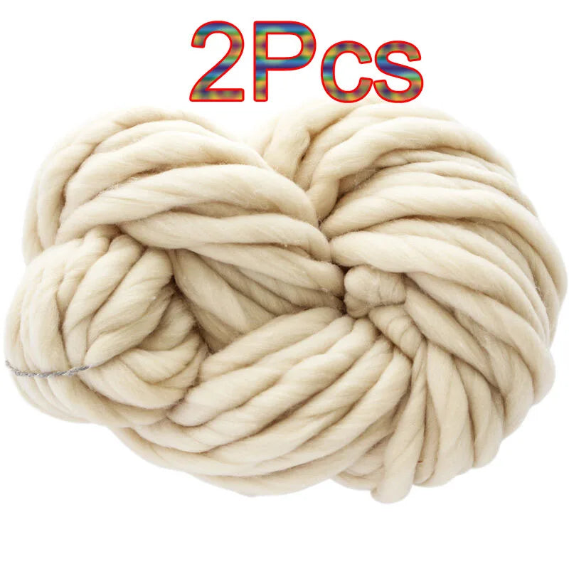 2Pcs 250g Super Chunky Yarn hand knitting Bulky Arm Knitting line Roving Knitted Blanket threads Super Thick Yarn Carpet Hats