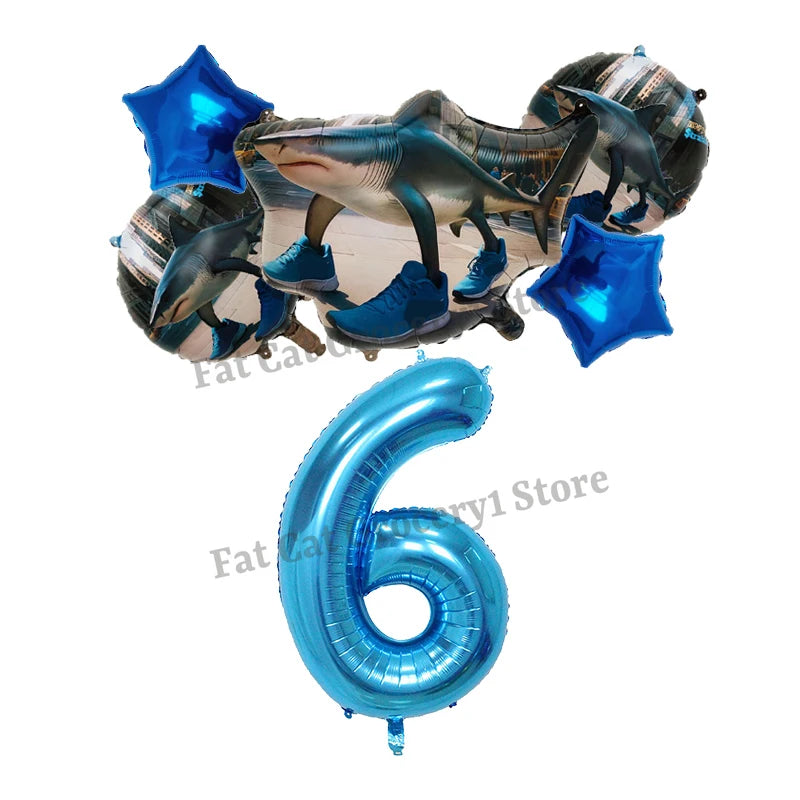 Italian Brainrot Birthday Balloons New Tralalero Tralala Digit 1-10 Ballons Gender Reveal Baby Shower Party Decoration Kids Gift