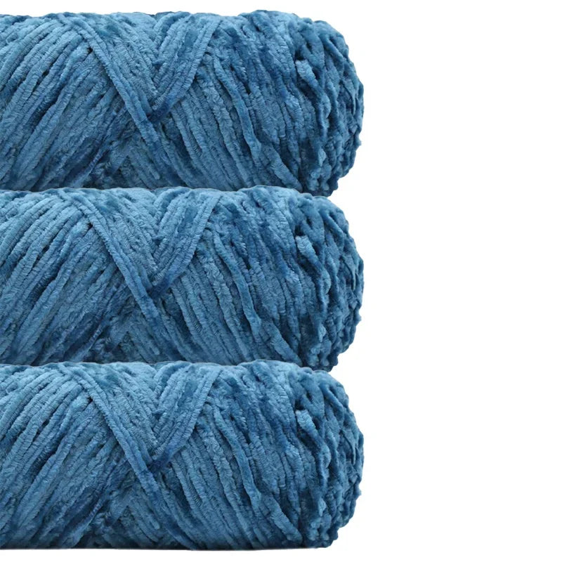 3 Pack Edelweiss DIY Material Pleuche Chenille Yarn Gold Luster Velvet Knitting Woven for Pendant / Sweater 300g 540m