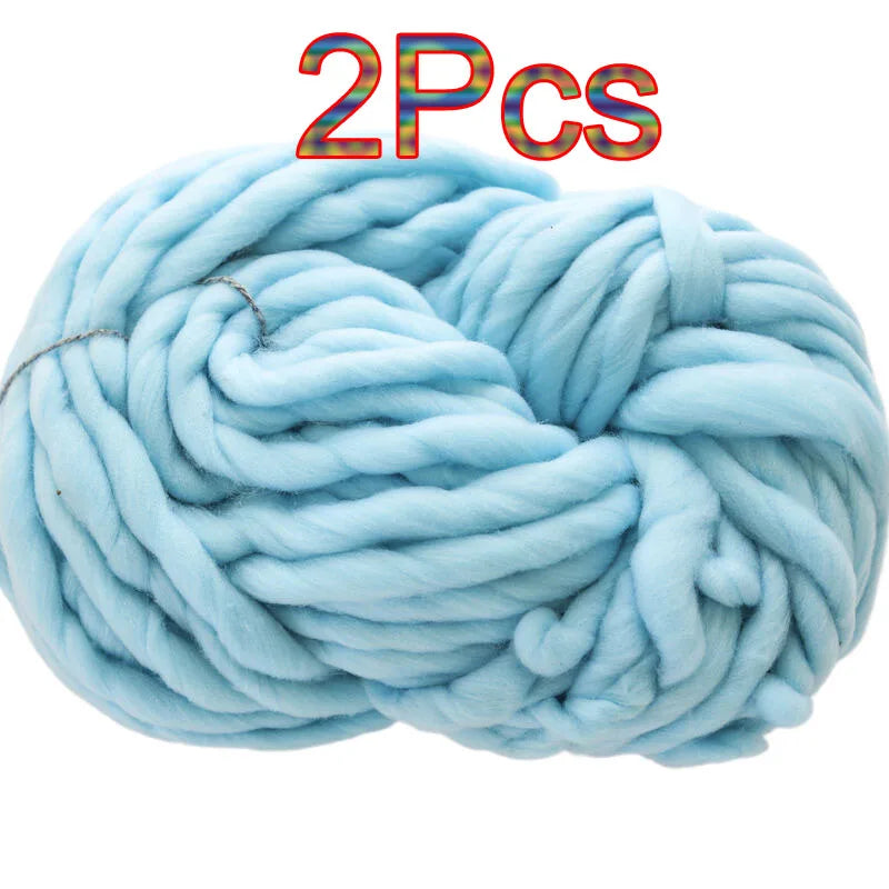 2Pcs 250g Super Chunky Yarn hand knitting Bulky Arm Knitting line Roving Knitted Blanket threads Super Thick Yarn Carpet Hats