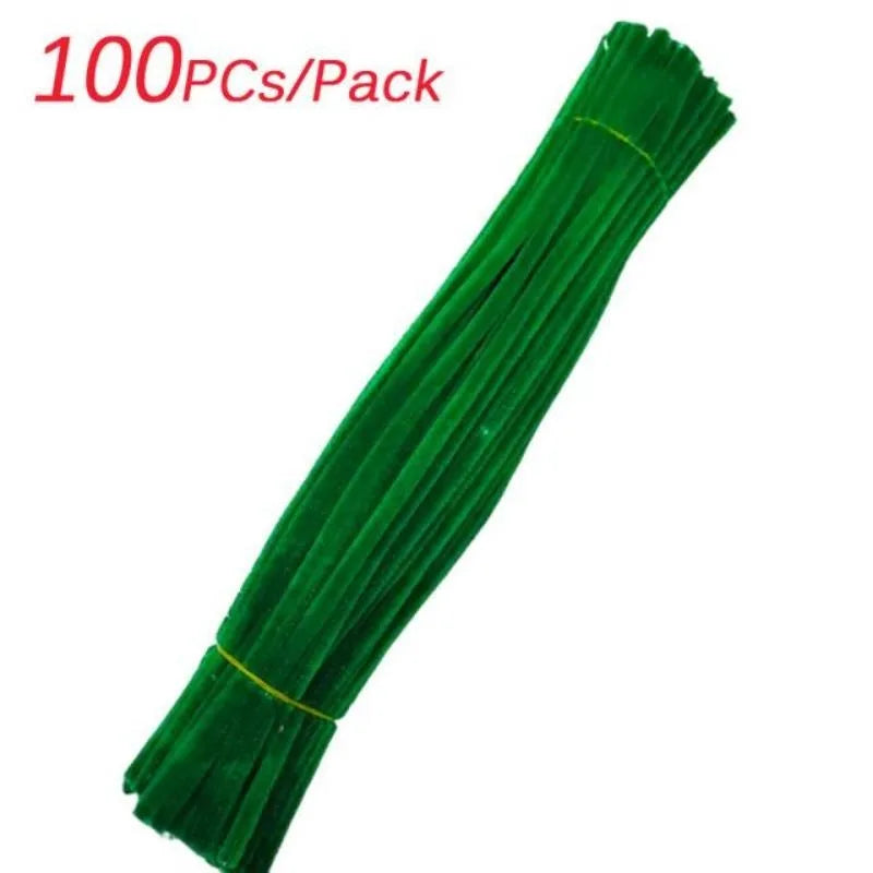 100Pcs Chenille Stems Toys DIY Strips Twist Bar Creative Leisure Hobby Diy Plush Stem Twisted Stick Handmade Material