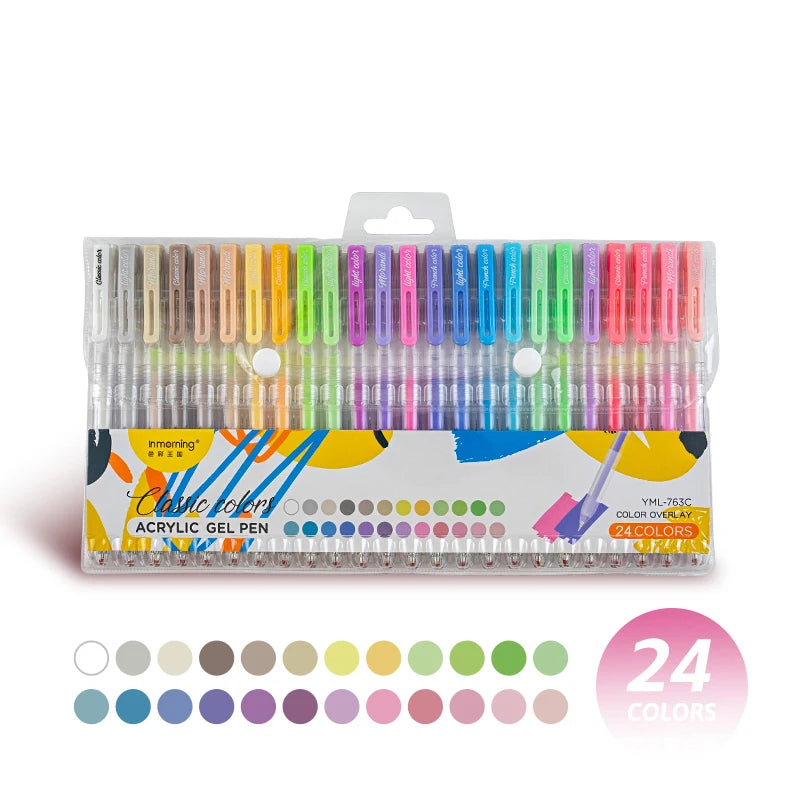 24/48-Color Acrylic Paint Pen Set, Professional All-Purpose Art Tools, Vibrant Pigment Artist Brushes, Creative Art Material Kit