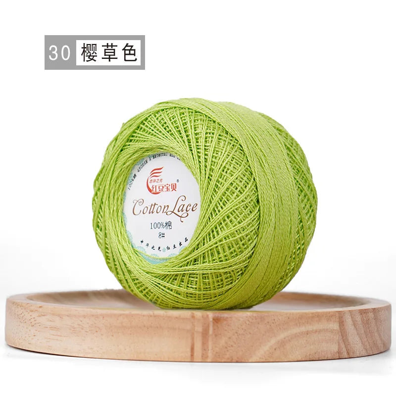 Pure Cotton Lace Thread Shiny Lin Yarn Handmade DIY Crochet Thread Combed Spun Yarn Knitting Crochet Handweaving Yarn