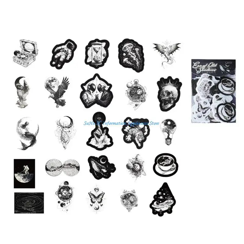 50Pcs Retro Aesthetic Sticker Scrapbooking Decoration Sticker Journaling Sticker