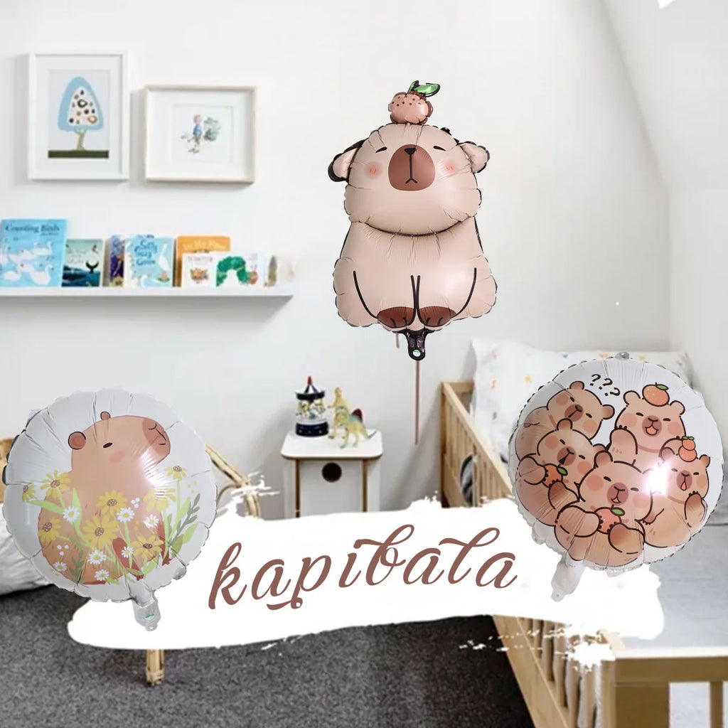 Capybara Balloons Baby Shower Globos Kids Toy Gifts Cute Kapibala Boys Girls Birthday DIY Party Decoration Capybara Foil Balloon