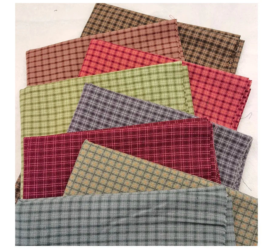 DIY Japan Little Cloth group Yarn-dyed fabric,for sewing Handmade Patchwork Quilting ,Grid Stripe For Sewing Doll clothes