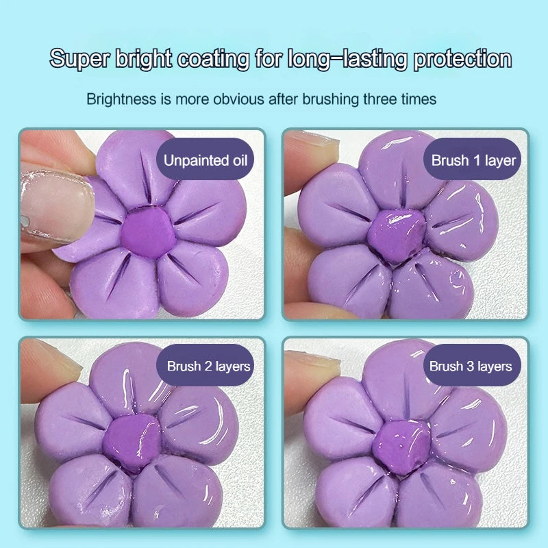 10/60/120ml Clay Varnish Waterproof Varnish Gloss Clay Air Dry for Stone Polishing Acrylic Paint Oil Handmade Diy Pottery Glossy