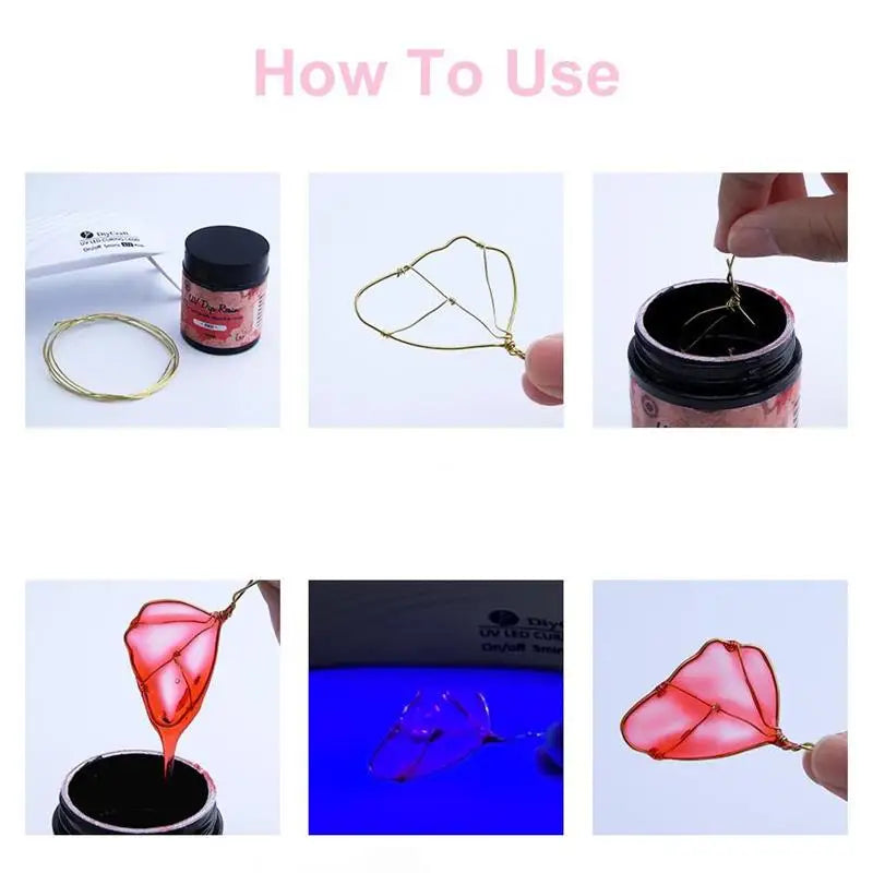 100ml UV DIP Resin Glue For Wire Flowers Colorful Liquid High Gloss Ultraviolet Curing Crystal UV Glue Jewelry Making