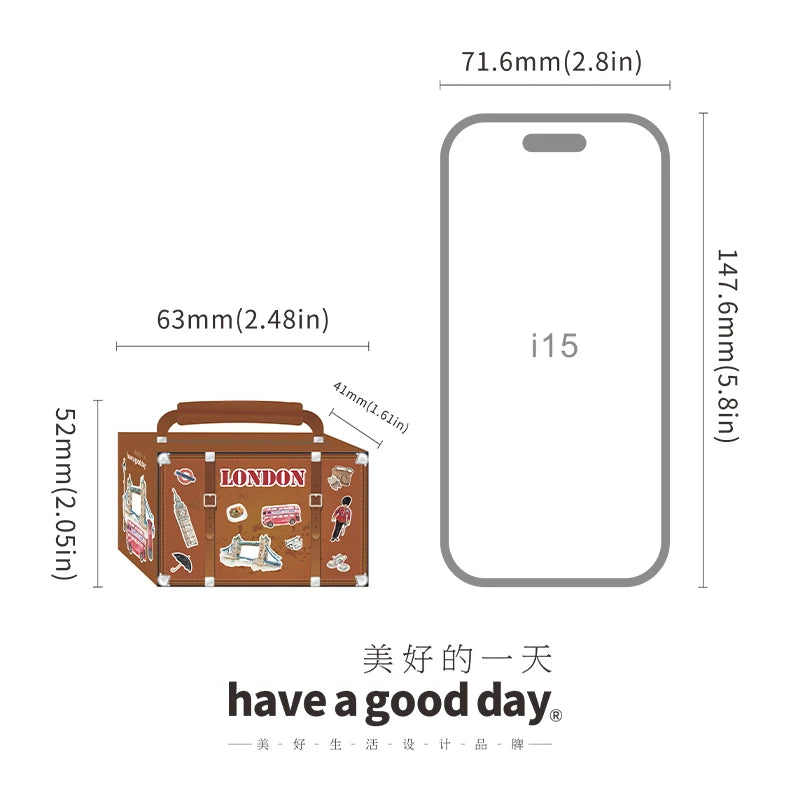 60mm*2m PET Tapes World Travel DIY Scrapbooking Decor Photo Album Collage Junk Journal Materials Aesthetics Stickers