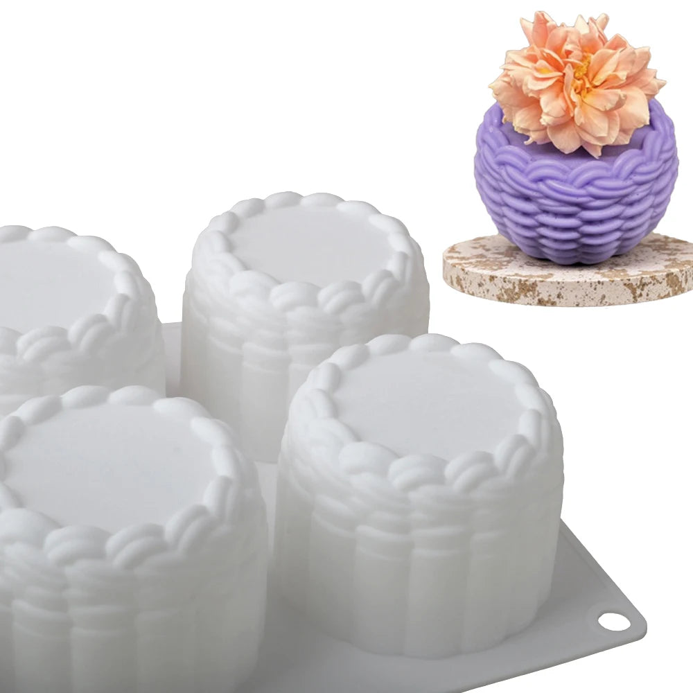 Small Flower Basket Design Silicone Cake Mold French Mousse Moulds Food Grade Cake Decorating Tools Kitchen Supplies