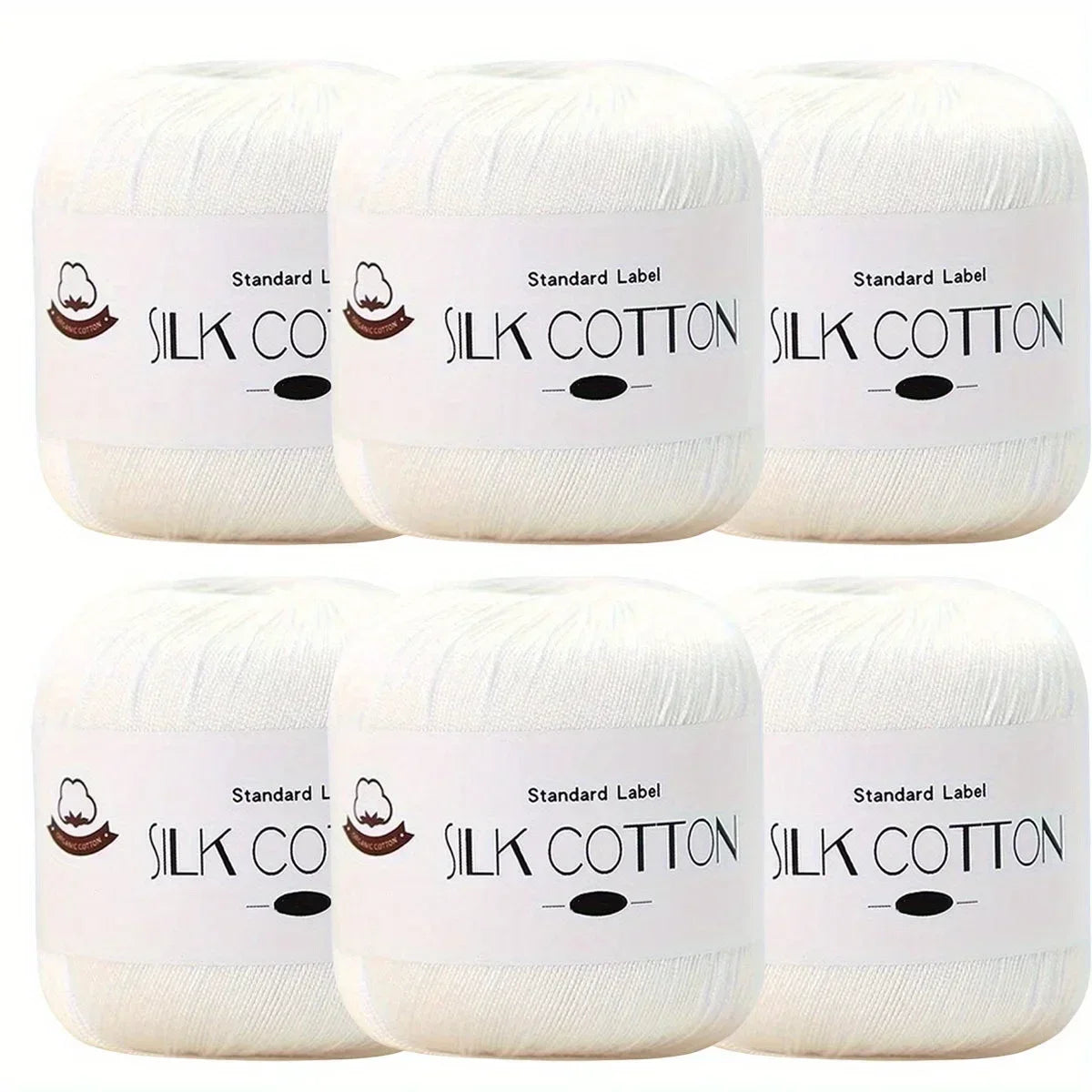 Silk Cotton Yarn - Fine Lace Thread for Crochet, Knitting Sweater,Shawls, Scarves, and DIY Crafts, Soft Durable Yarn 1.76oz/pc