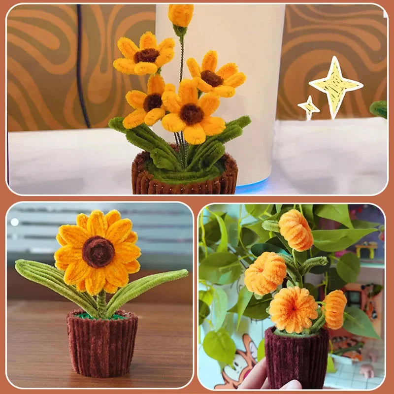 100pcs 30cm Chenille Stems Stick Cleaners Kids Educational Toys Handmade Colorful Chenille Stems Pipe for DIY Craft Supplies