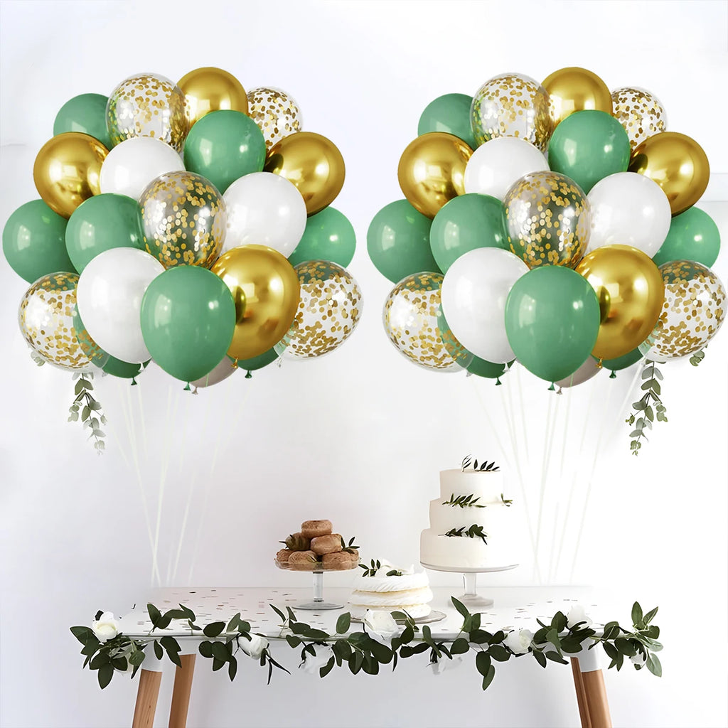 31/36/37/51/101Pcs Metallic Balloons Pearl Latex Balloon Gold Confetti Balloons for Birthday Weddings Baby Shower Party Decor
