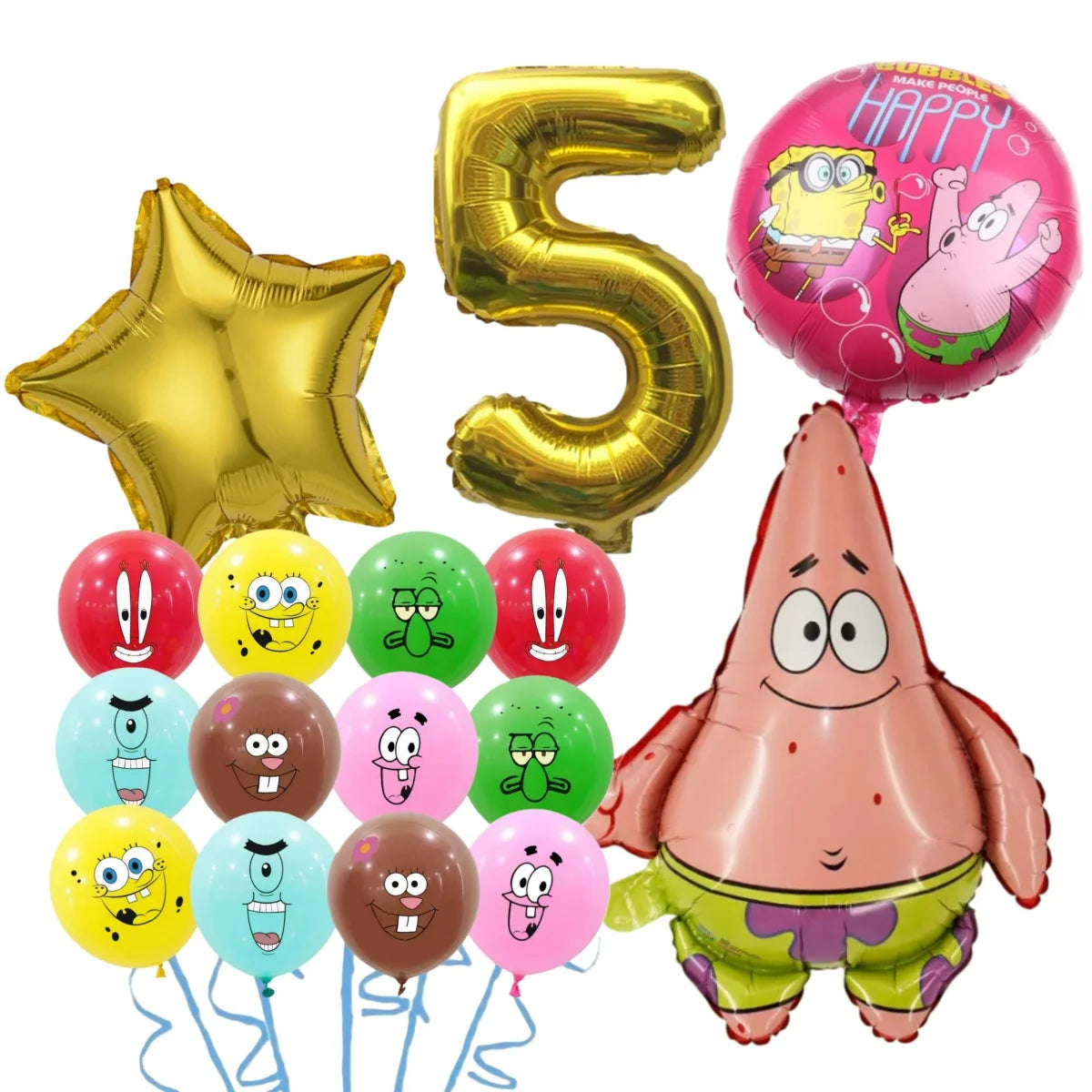 Cartoon SpongeBob Theme Birthday Party Decoration Balloons Digital Balloons Baby Shower Birthday Gifts Party latex Party Balloon