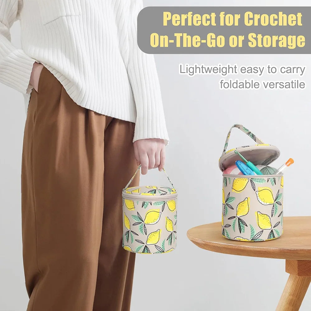 Small Yarn Bag With Holes,Portable Knitted Wool Yarn Storage Case,Crochet Thread Sewing Accessories Perfect for Travel,Beginner