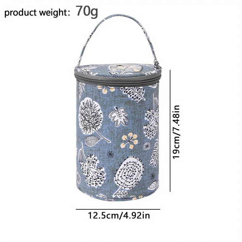 Portable Round Yarn Storage Bags Knitting Wool Yarn Bags Organizer Waterproof Crochet Hooks Bag for Sewing Accessories Tools