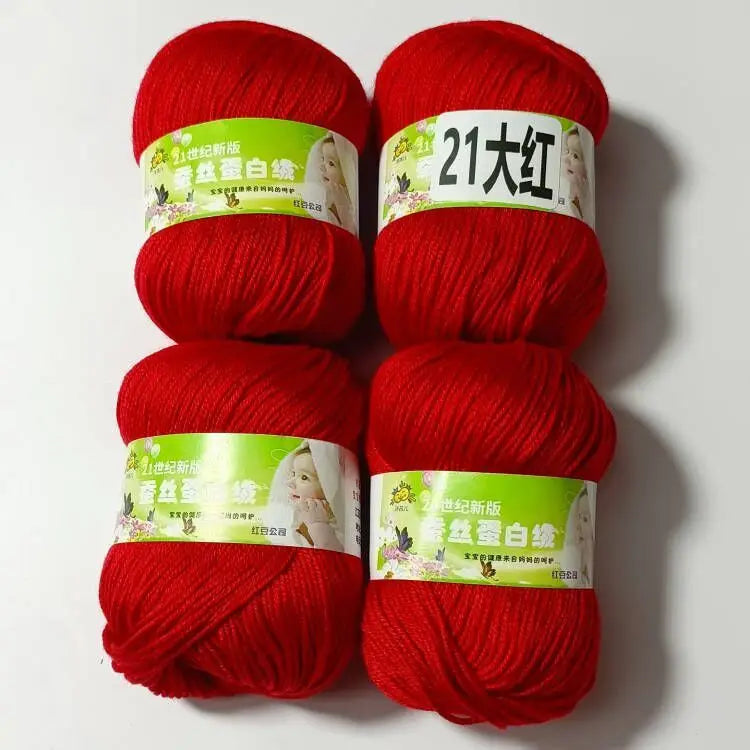 4PCS 200g Baby Cashmere Cotton Dot Yarn Soft Warm Lanas For Hand Knitting And Crochet Cloth milk cotton yarn