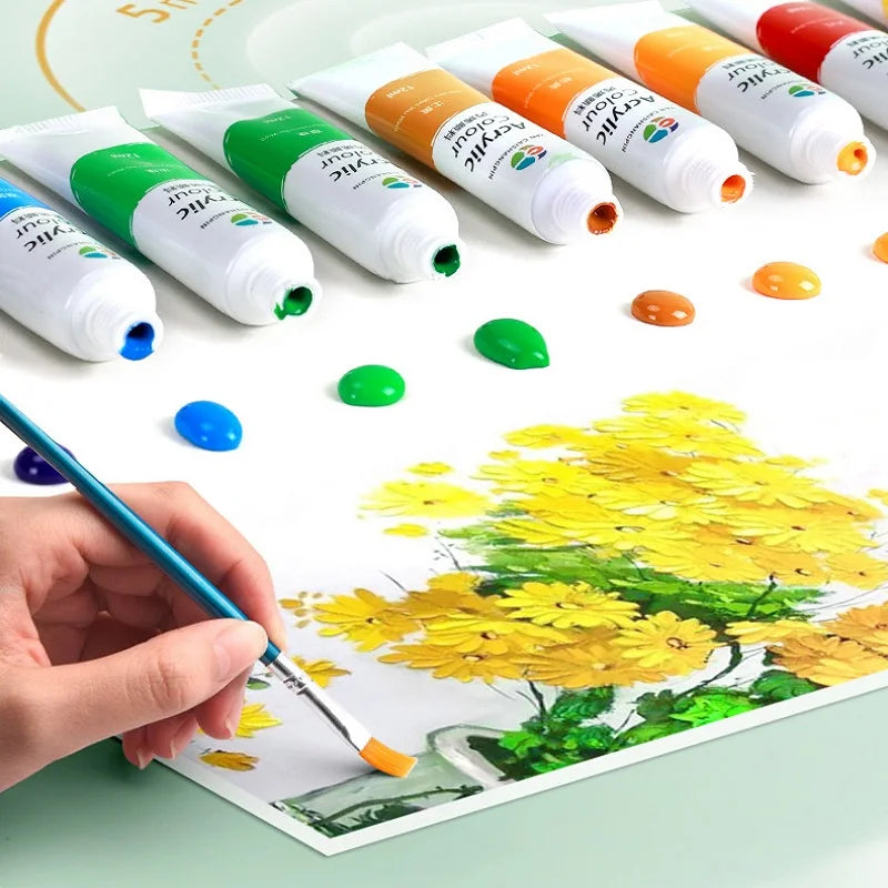 Acrylic Pigment 12/18/24/36 Colors 12ml Set Children's Painting And Oil Painting Beginners Non-Toxic Quick Drying Art Supplies