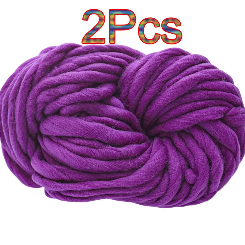 2Pcs 250g Super Chunky Yarn hand knitting Bulky Arm Knitting line Roving Knitted Blanket threads Super Thick Yarn Carpet Hats