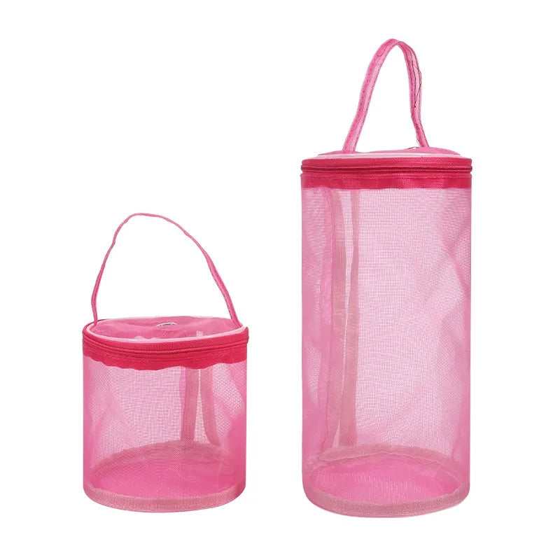 Hollow Mesh Knitting Wool Yarn Bags Portable Storage Bag Solid Color Crochet Handbag Organizer Weave Tools Sewing Accessories