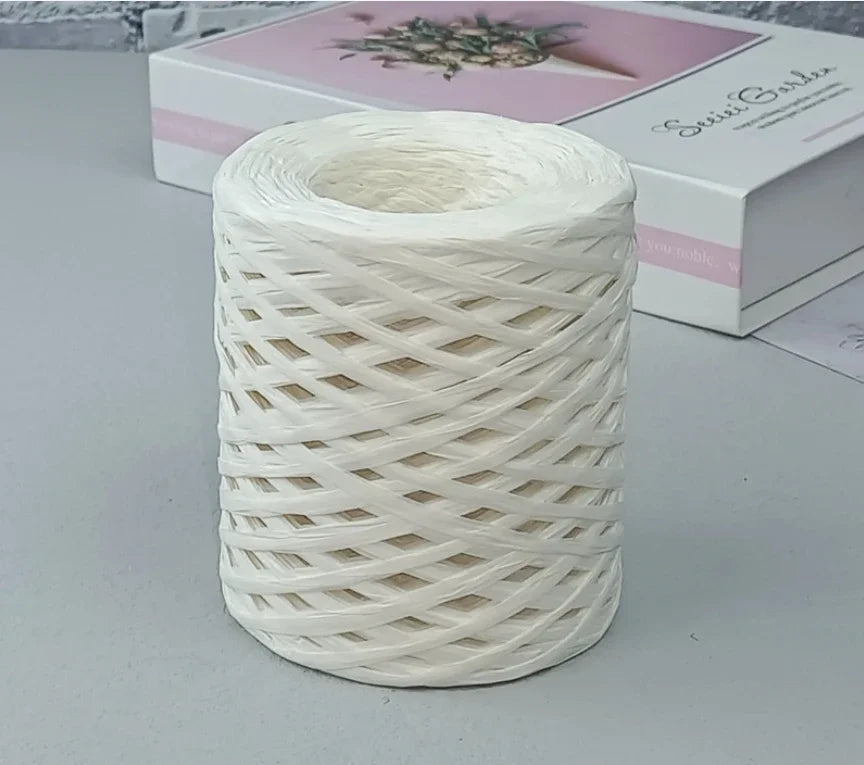 2024 200M Natural Raffia Straw Yarn For Knitting Crocheting Paper Threads DIY Handmade Summer Sunhat Beach Bag Freeshipping