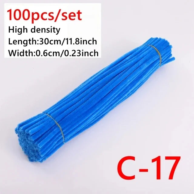 100pcs Colorful Chenille Stems Pipe Cleaners Kids Educational Toys Handmade Plush Tinsel Twist Sticks For DIY Craft Supplies