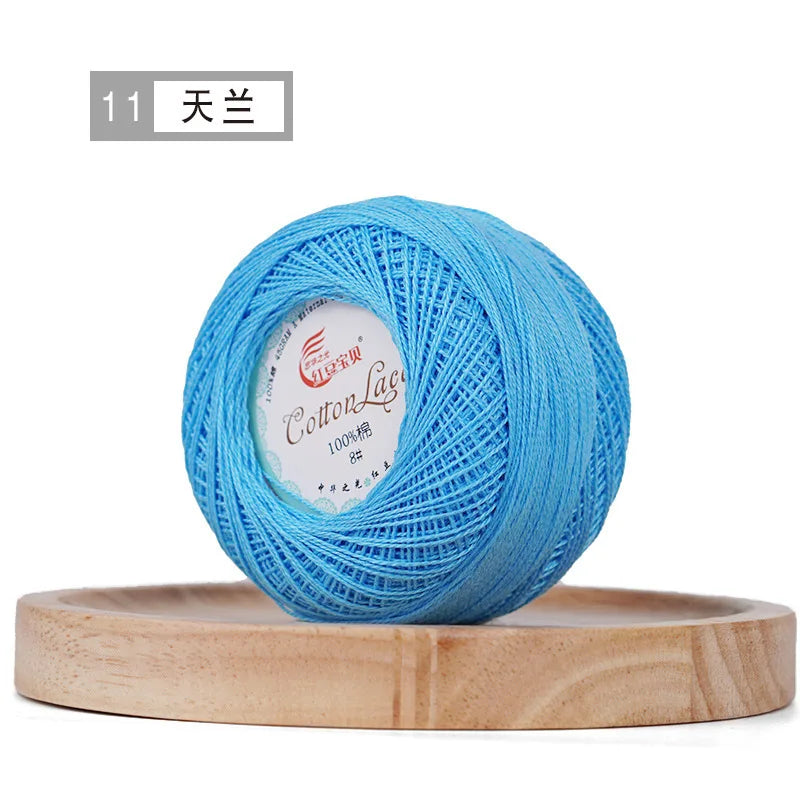 Pure Cotton Lace Thread Shiny Lin Yarn Handmade DIY Crochet Thread Combed Spun Yarn Knitting Crochet Handweaving Yarn