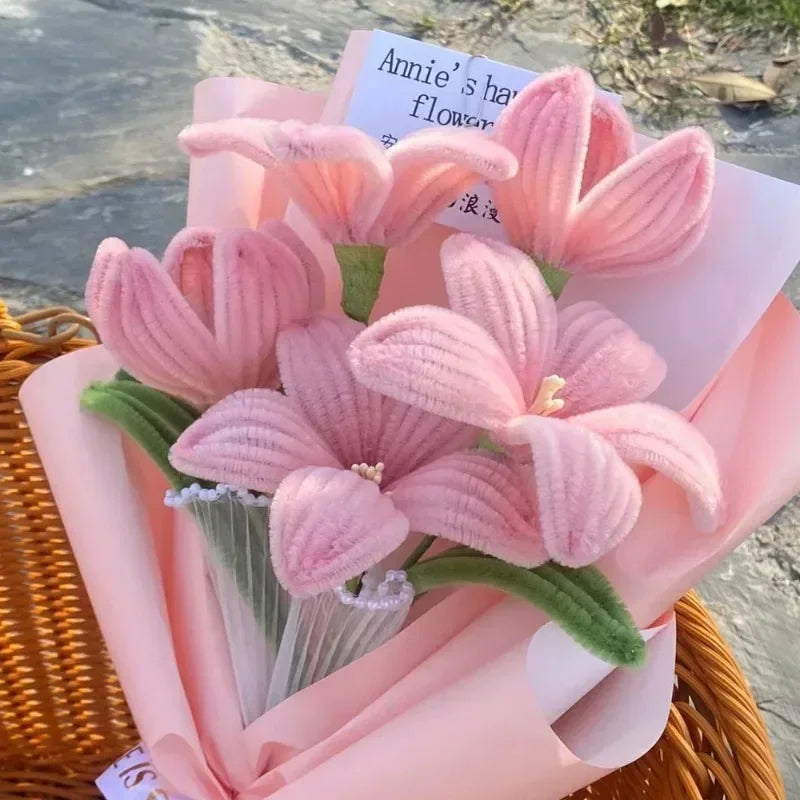 Wholesale Colorful Chenille Stems Pipe Cleaners Plush Tinsel Stem Wired Sticks Twist Stick Hair Strip DIY Craft Educational Toys