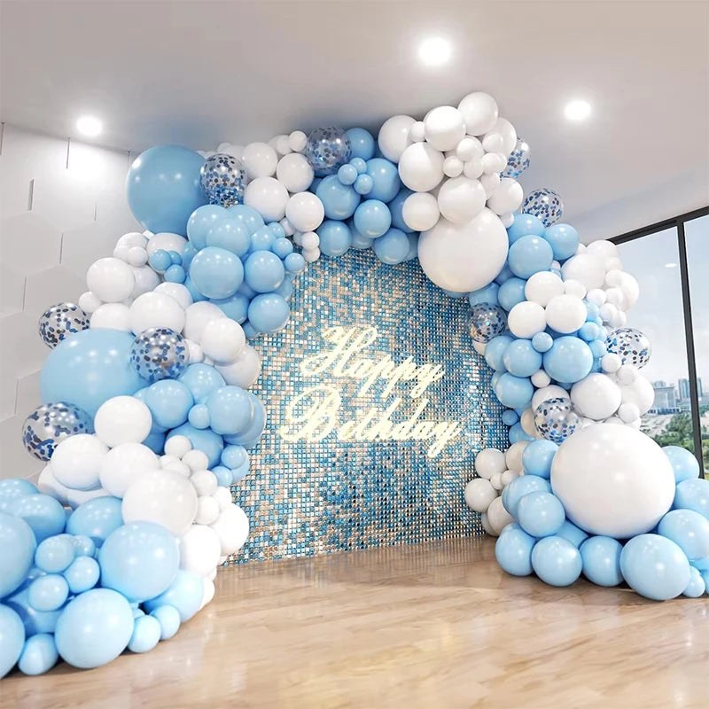 146pcs Baby Blue Balloons Garland Birthday Party Supplies Balloon Arch Kit Air Globos Baby Shower Gender Reveal Decoration