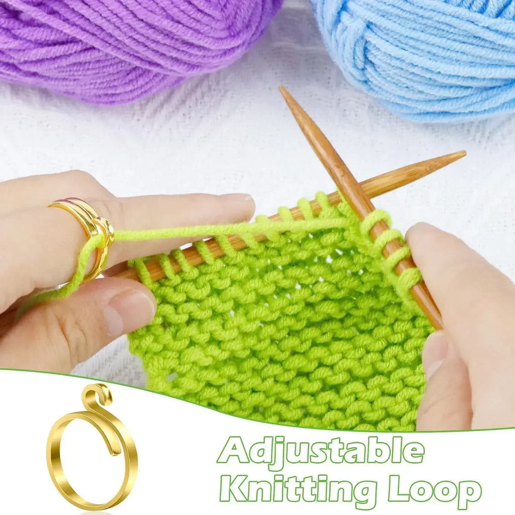4/1pcs Adjustable Knitting Crochet Loop Rings DIY Yarn Guide Finger Faster Holder Open Fingering Crocheters Tool Sewing Supplies