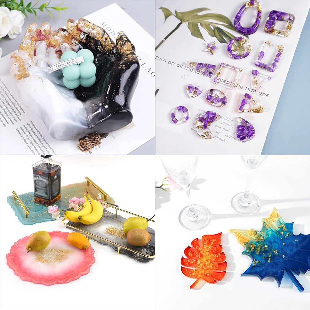 100Sheets Imitation Gold Foil Paper Leaf Gilding Epoxy Resin Fillings for DIY Epoxy Resin Mold Crafts Nail Art Home Decorations