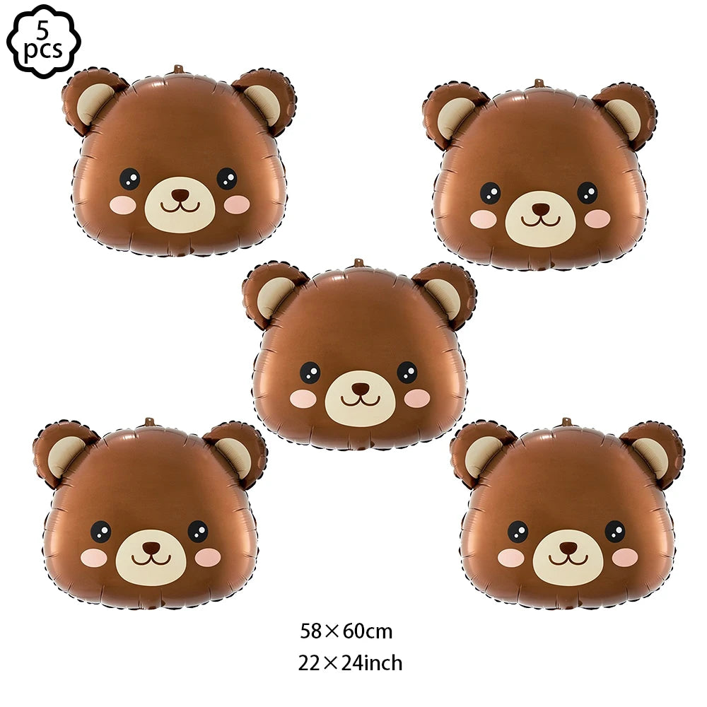 Brown Teddy Bear disposable tableware Teddy Bear party napkins plates cups kids Teddy Bear Birthday Party decoration Baby Shower