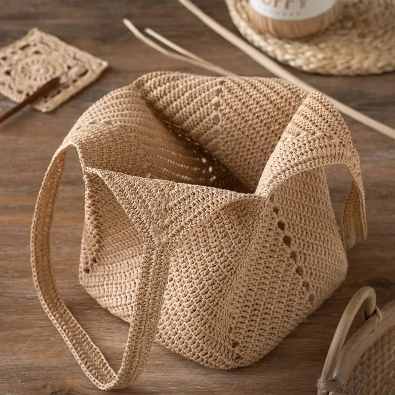 100M/roll Lafite Raffia Flat Yarn Plant Grass CottonThread DIY Handmade Knitting Crochet Bag Straw Hat Craft Material