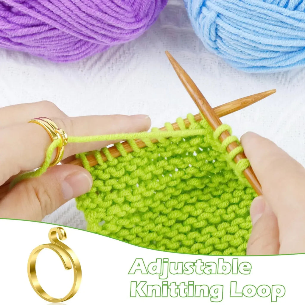 4/1pcs Adjustable Knitting Crochet Loop Rings DIY Yarn Guide Finger Faster Holder Open Fingering Crocheters Tool Sewing Supplies