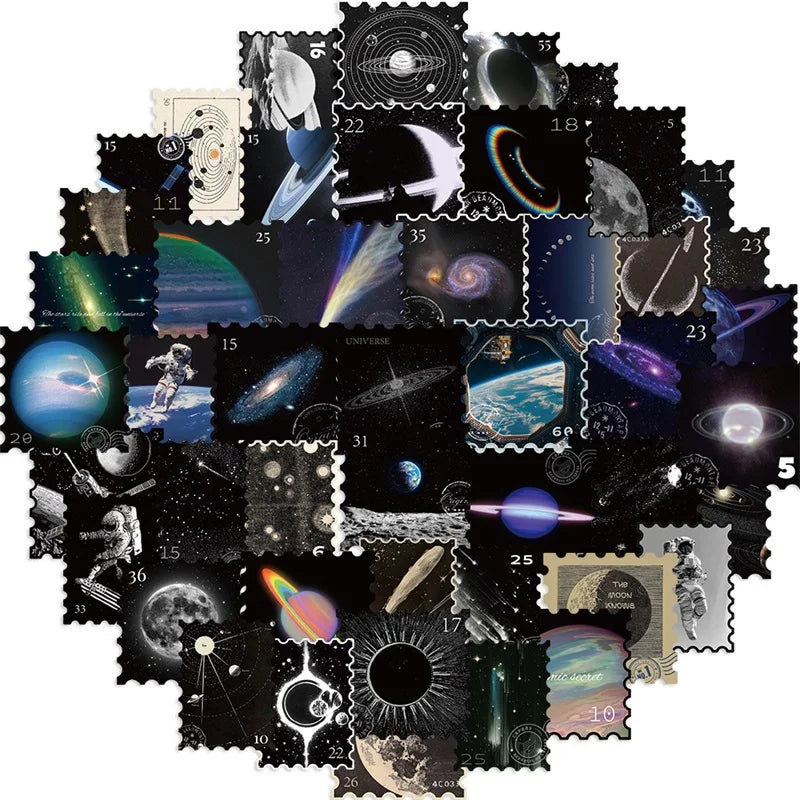 10/30/50PCS Mysterious Universe PVC Sticker Aesthetic Children's DIY Decoration Scrapbooking Stationery Hand Accounting Supplies