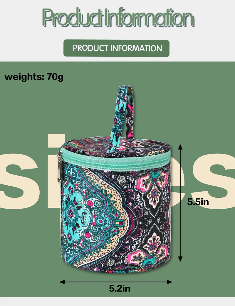 Portable Round Yarn Storage Bags Knitting Wool Yarn Bags Organizer Waterproof Crochet Hooks Bag for Sewing Accessories Tools
