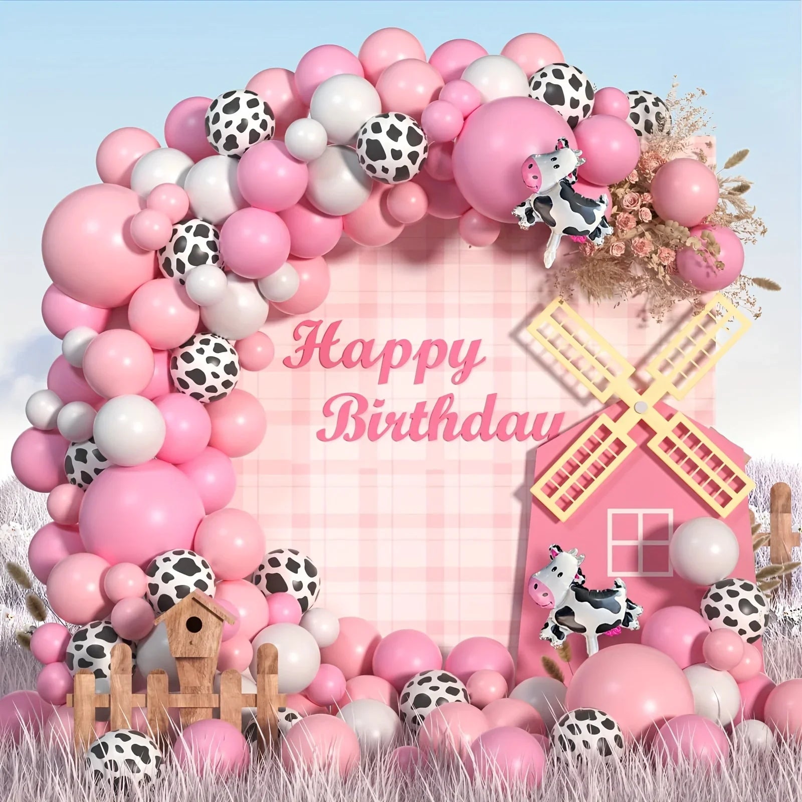 103 Pcs Decorated with Farm Themed Balloons, Suitable for Birthdays Engagement Weddings Indoor Celebrations and Anniversaries