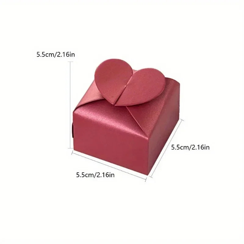 10/30/50Pcs Colorful Heart-shaped Candy Gift Box Wedding Favor Chocolate Packaging Box Birthday Valentine's Day Party Supplies