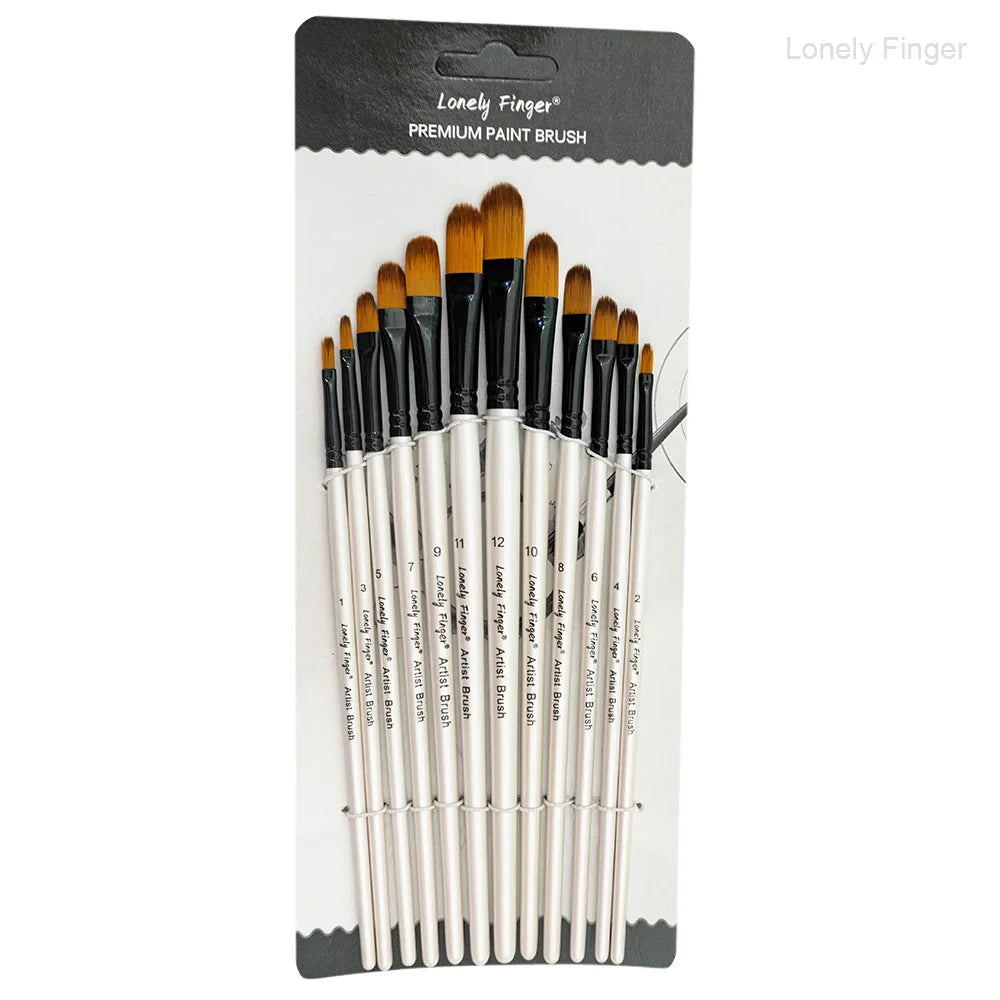 12/24/48pcs Paint Brushes Set Professional Paint Brush Round Pointed Tip Nylon Acrylic Brush For Acrylic Watercolor Oil Painting